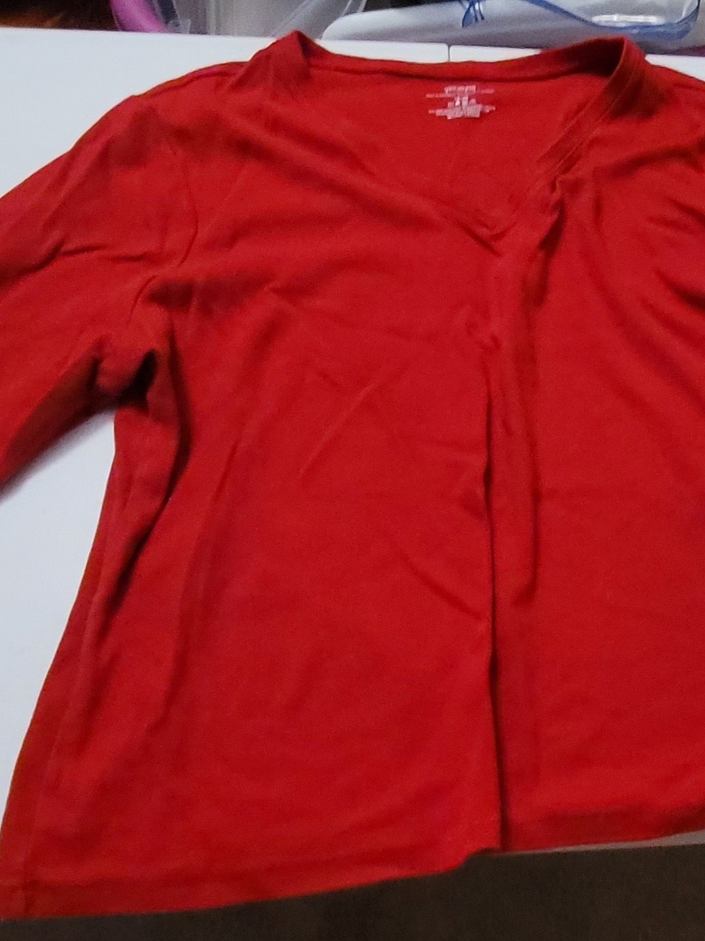 Venezia Red Long-Sleeve V-Neck Top